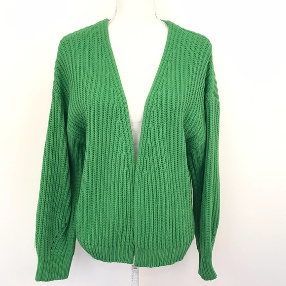 NWT Code X Mode Knit Green Cardigan Sweater - Picture 2 of 12